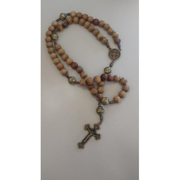 Our Father Sacred Handmade Solid Wood Rosary - Picture 1 of 1
